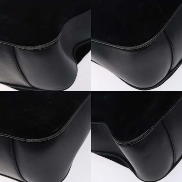 GUCCI Bamboo Hand Bag Suede Black Gold 001 1014 001 1014 - Picture 10 of 12